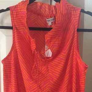 Buckhead Betties sleeveless ruffled top pink new